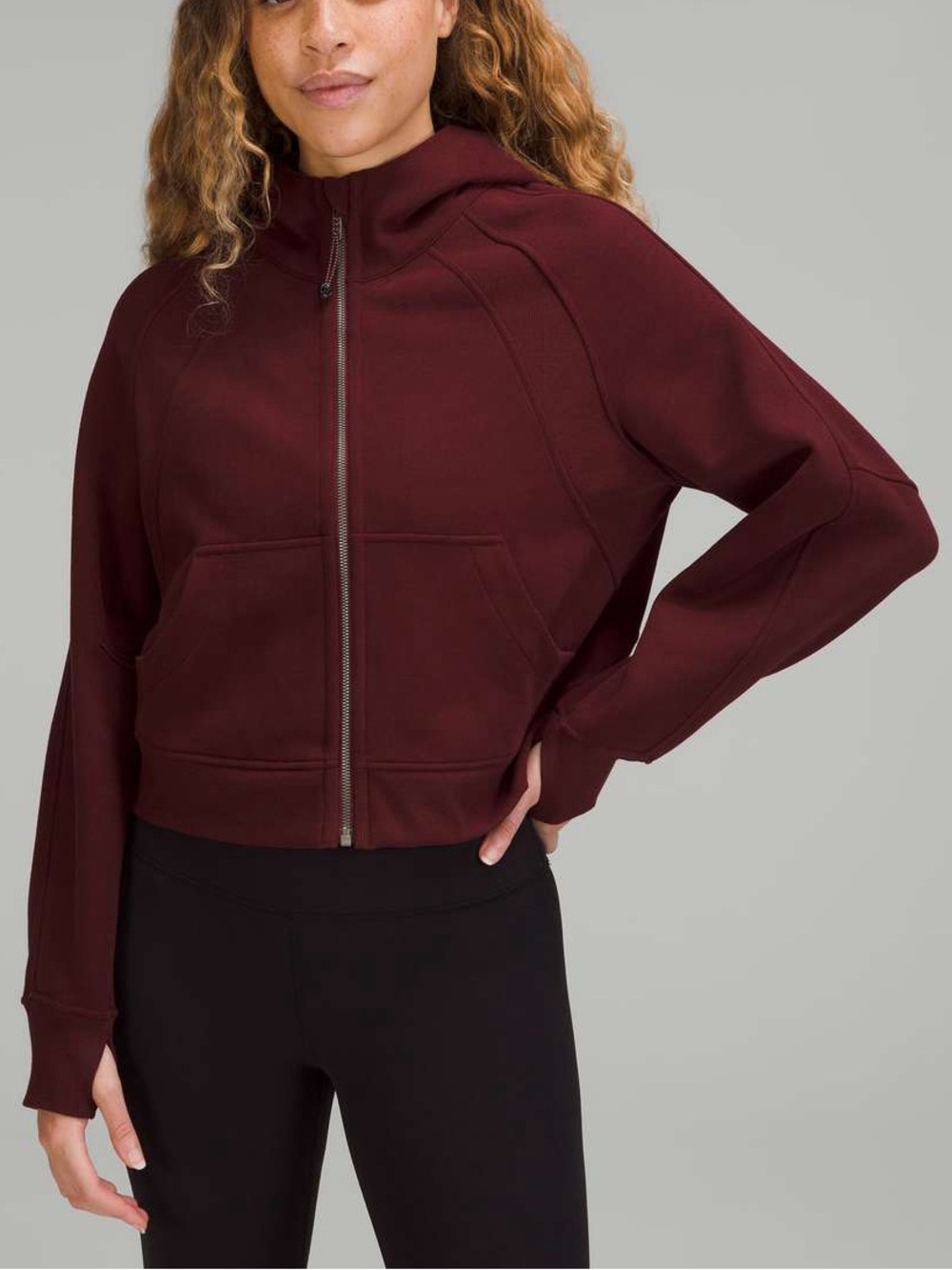 Lululemon Scuba Oversized Full Zip Hoodie, M/L, Red Merlot